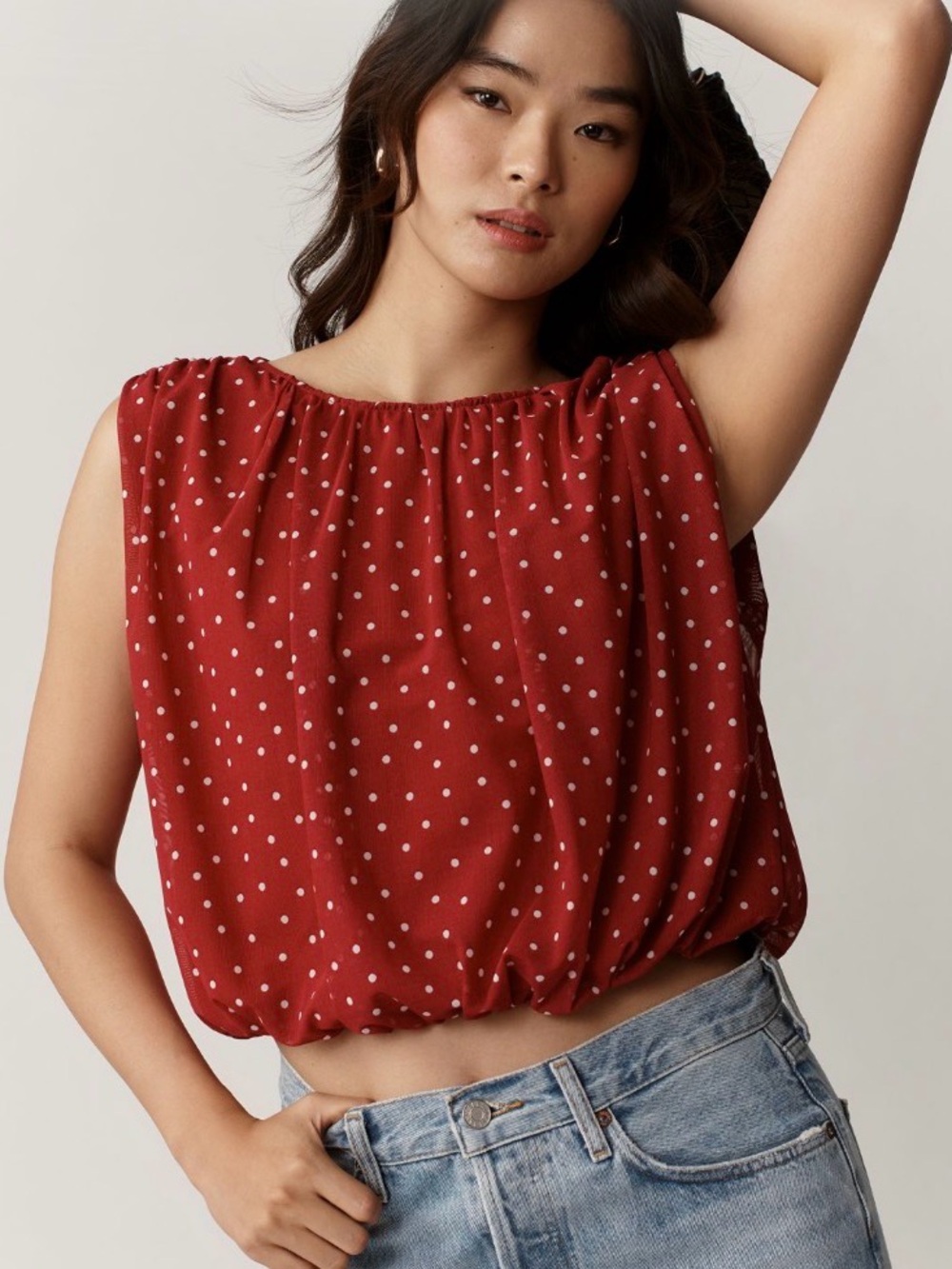 Anthropologie By Anthropologie Mesh Bubble Muscle Top